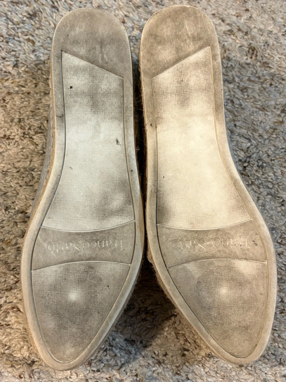 Franco Sarto Silver Perforated Slip-On Espadrilles Size 8.5 EUC